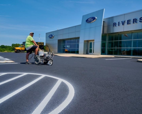 Sealcoating and Line Stripping Thurby Ford Parking Lot